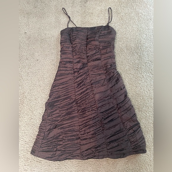Jessica McClintock boned and Ruched cocktail dress Spaghetti Strap - Picture 1 of 7